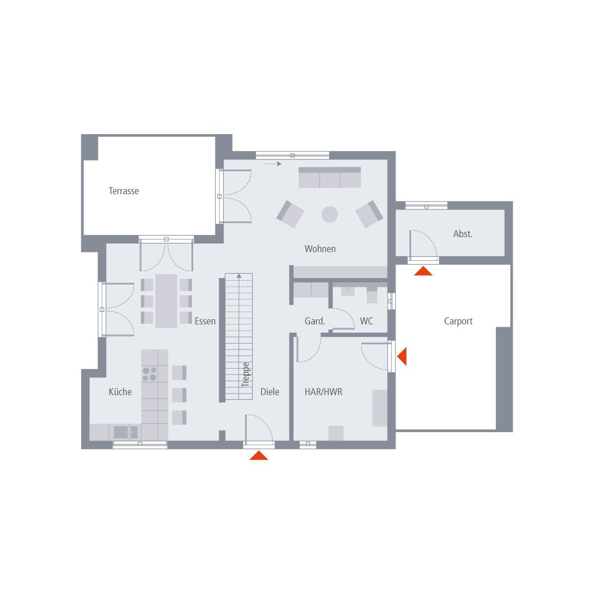 EINZUGSFERTIG! - EINFAMILIENHAUS MIT INTEGRIERTEM CARPORT - Bauhaus 22