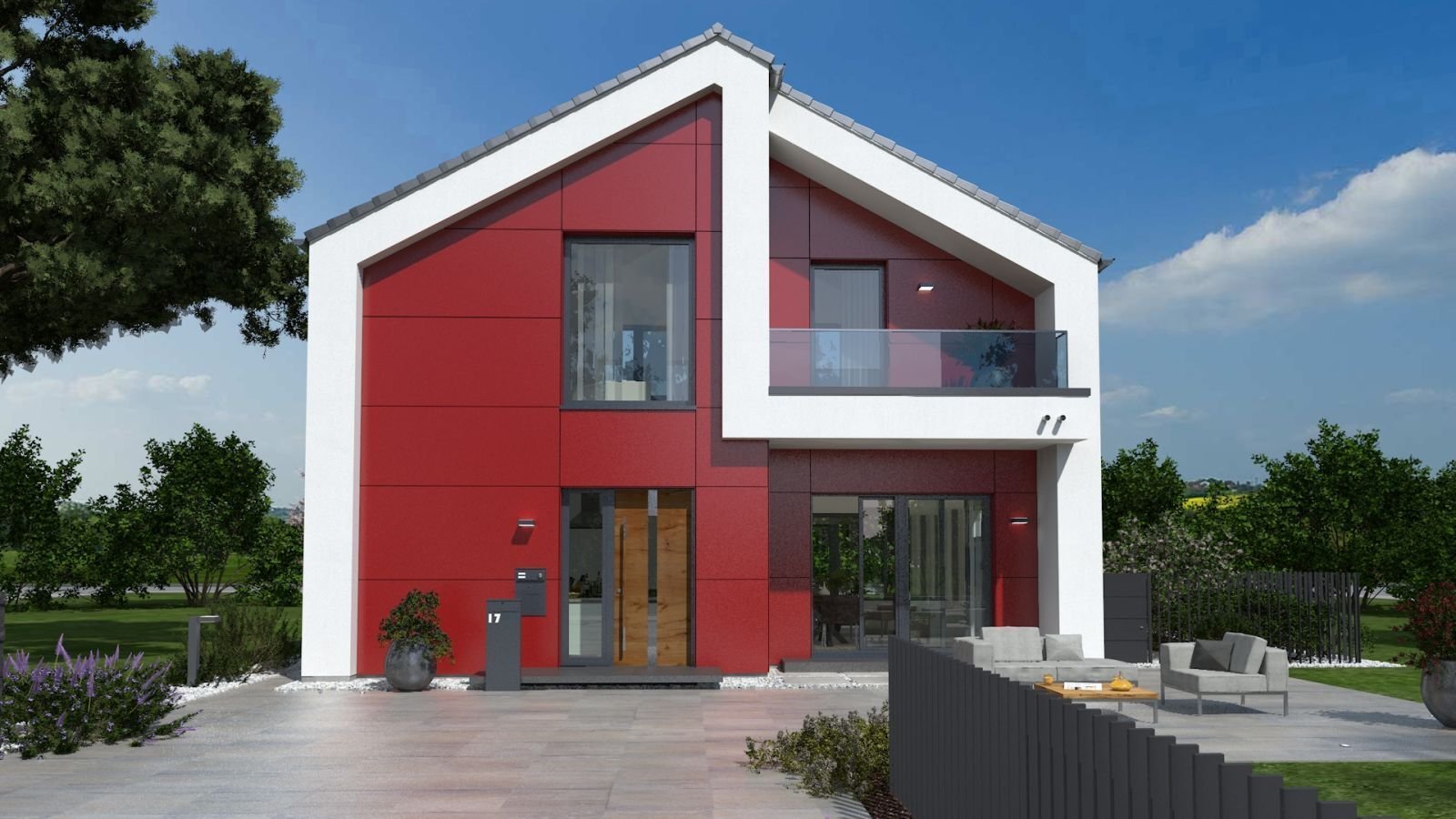 EIN­FA­MI­LI­EN­HAUS MIT MODERNEM DE­SI­GNAN­SPRUCH