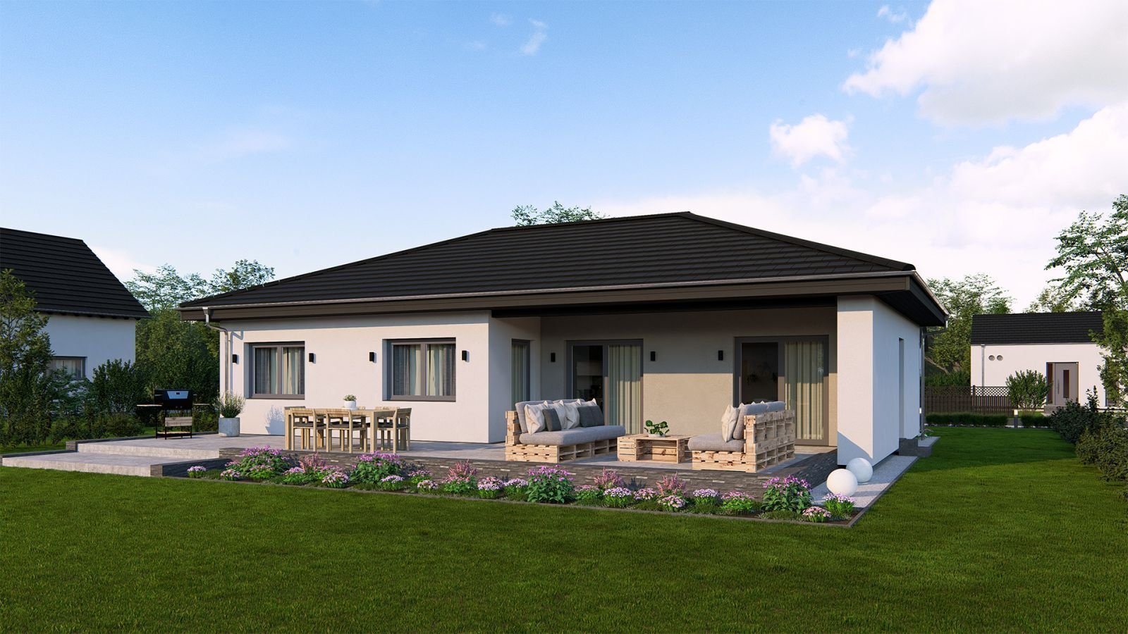Wohnen auf einer Ebene - Neubau Bungalow - Einzugsfertig - KFW