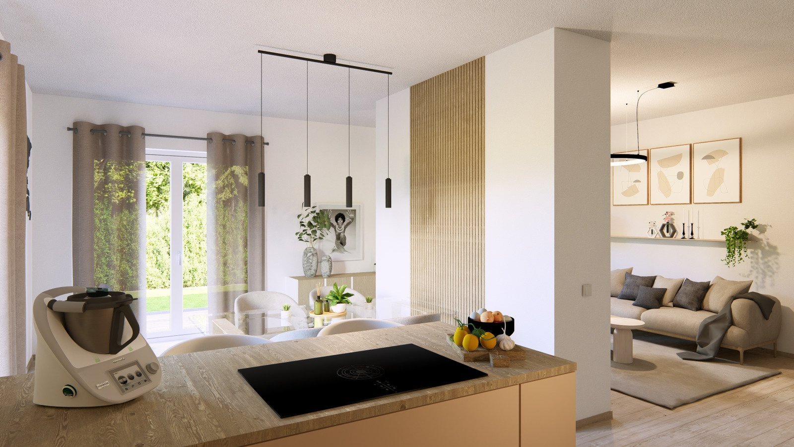 Ansicht Küche, Esszimmer, Wohnzimmer Ansicht Küche, Esszimmer, Wohnzimmer